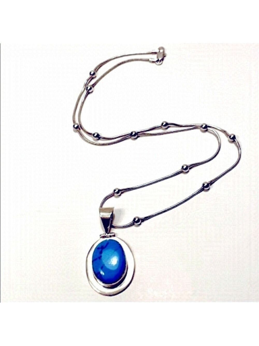 𝅺sterling Silver Turquoise Necklace